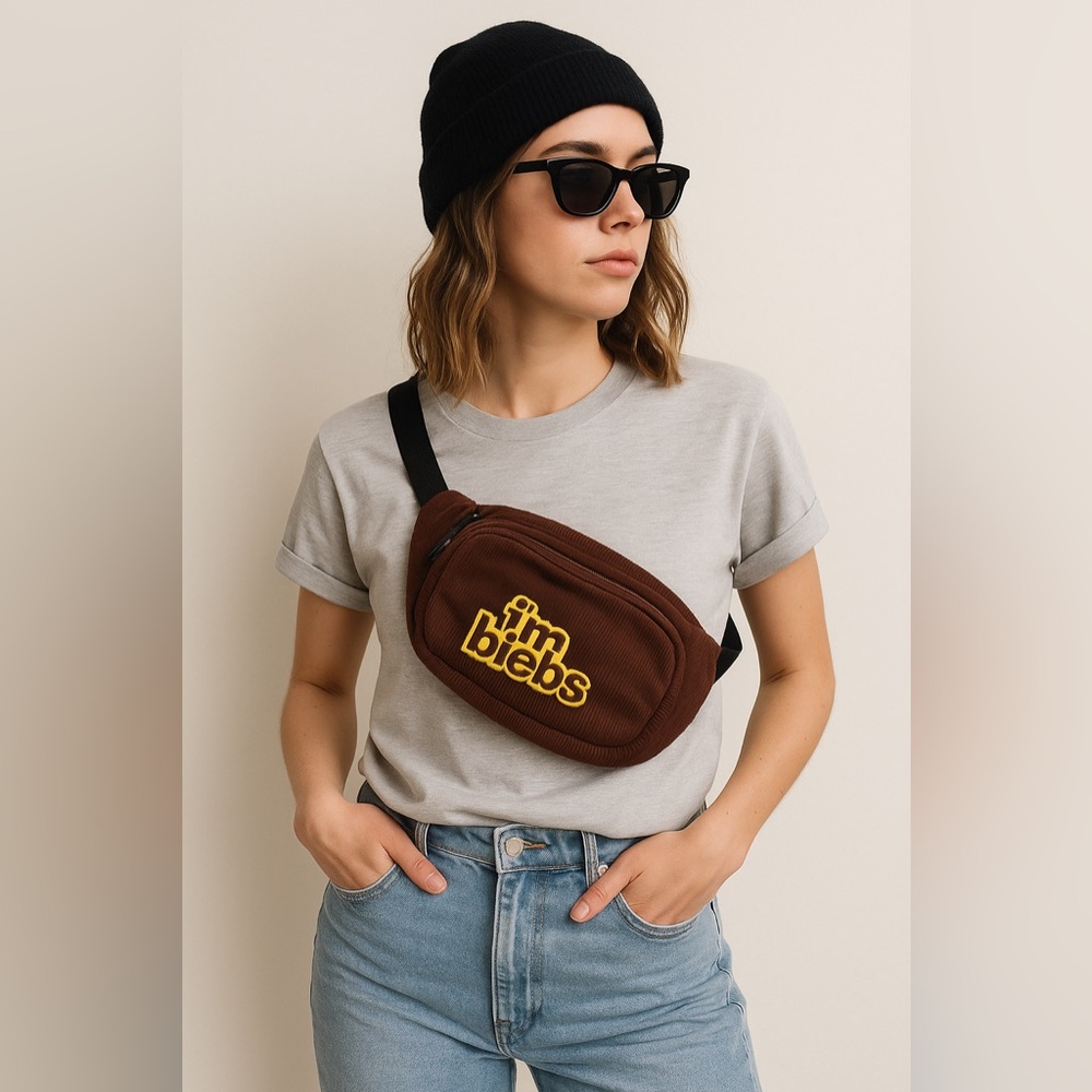 Tim Hortons x Justin Bieber Timbiebs Brown Corduroy Fanny Pack Waist Bag